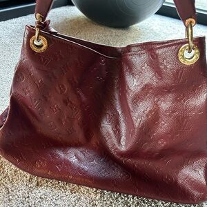 Louis Vuitton Brown Shoulder Bag with Gold Hardware